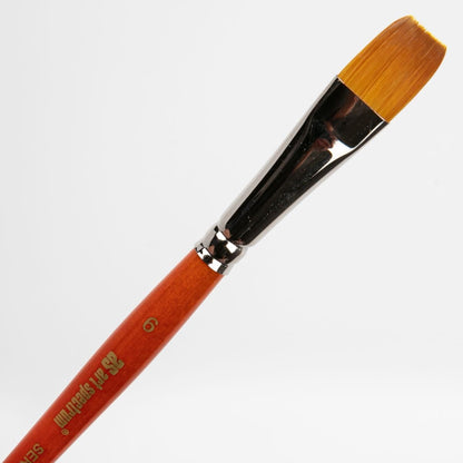 White Smoke Art Spectrum Brush Series 700 Imitation Golden Sable - Flat Size - 6 Paint Brushes