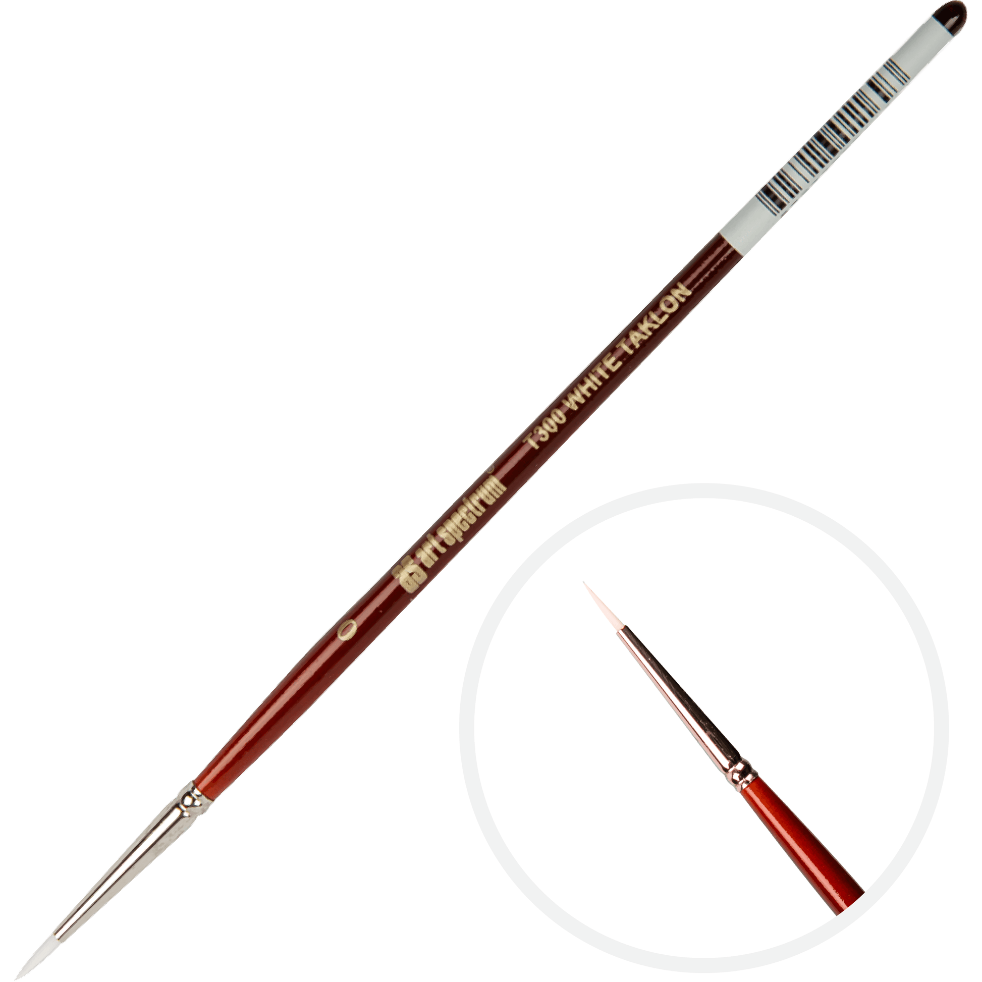 Saddle Brown Art Spectrum Brush Series T300 White Taklon - Round Size - 0 Paint Brushes