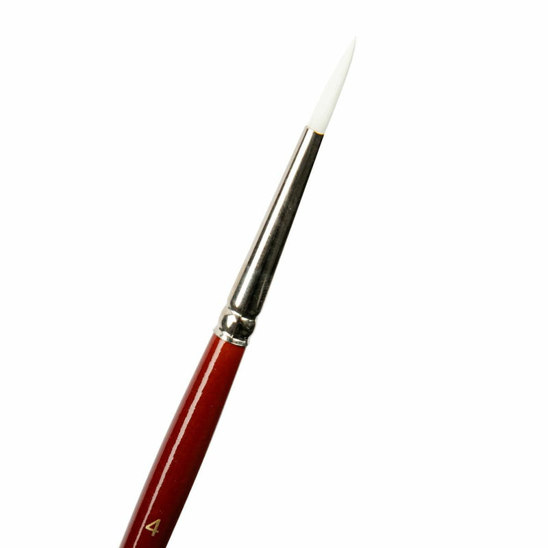 Dark Red Art Spectrum Brush Series T300 White Taklon - Round Size - 4 Paint Brushes