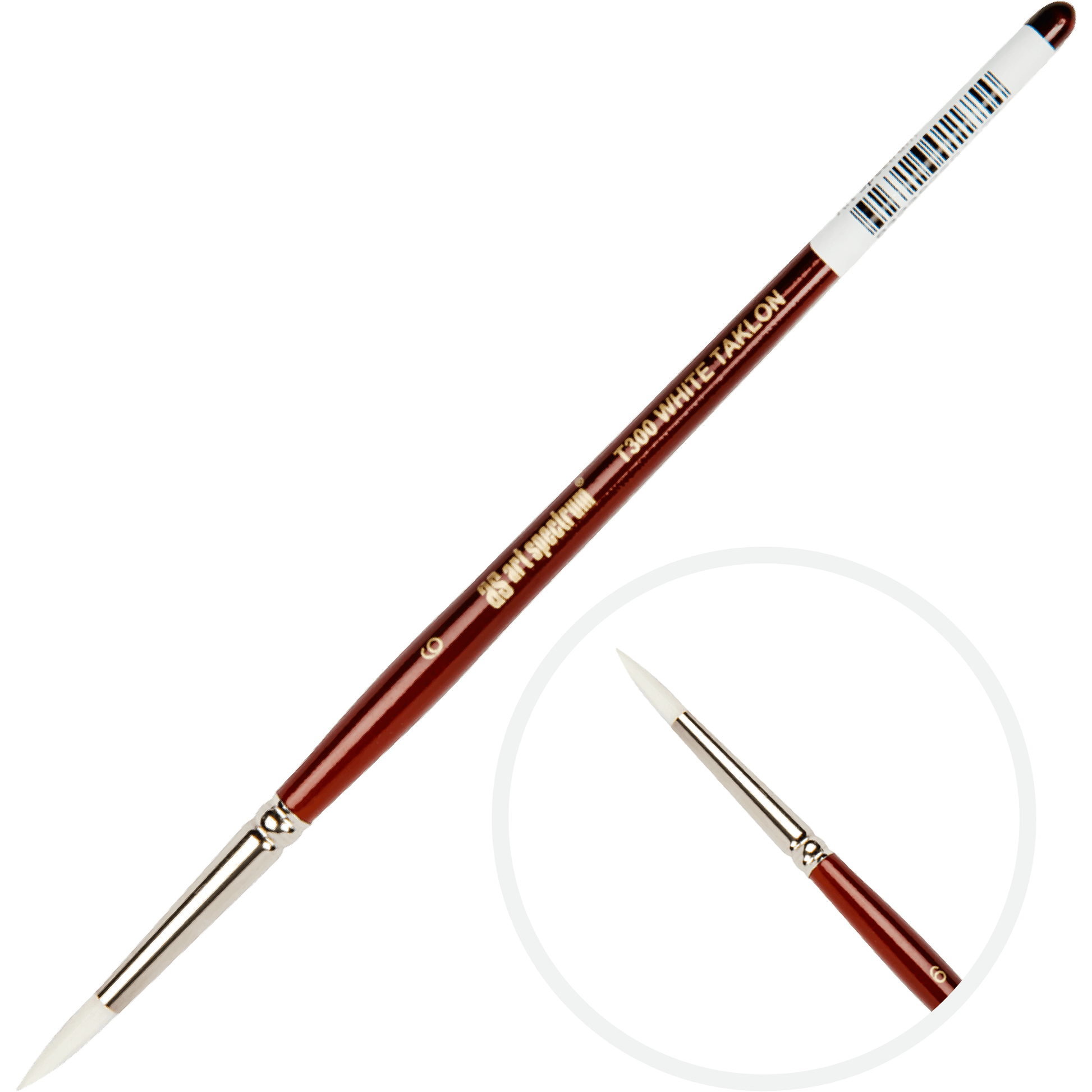 Light Gray Art Spectrum Brush Series T300 White Taklon - Round Size - 6 Paint Brushes