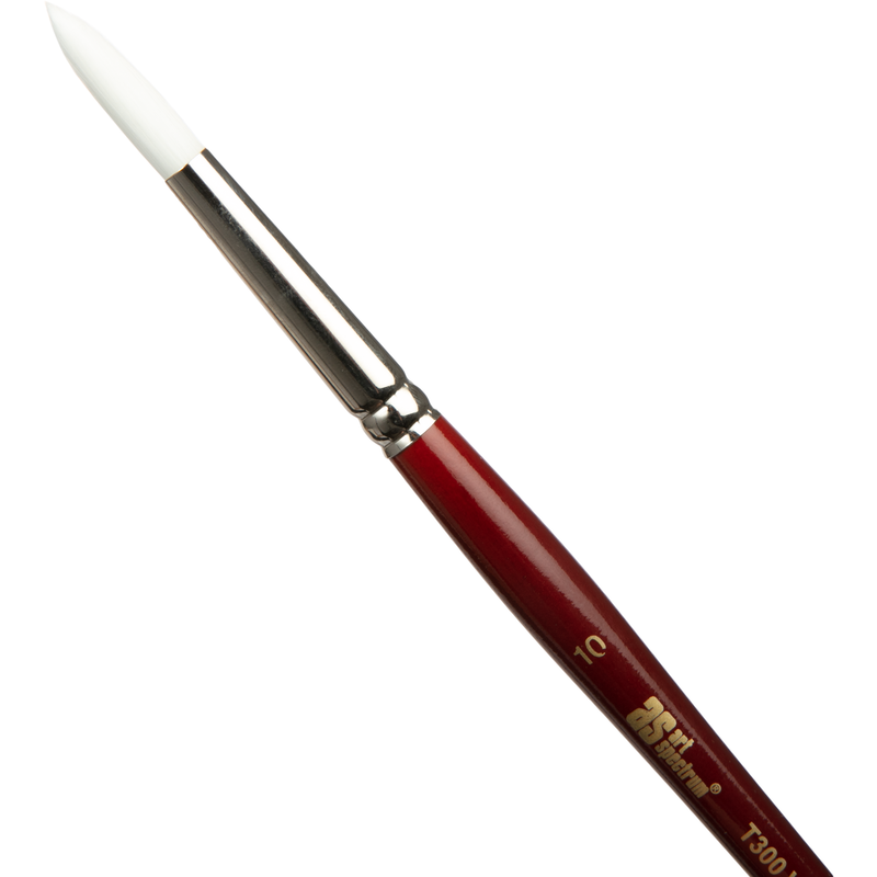 Saddle Brown Art Spectrum Brush Series T300 White Taklon - Round Size - 10 Paint Brushes