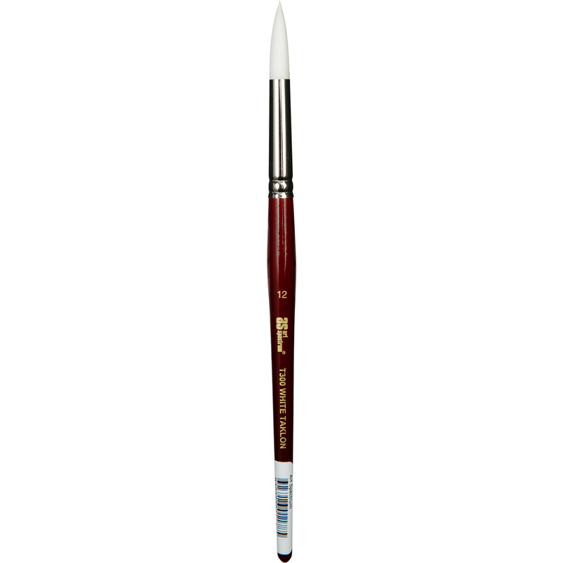 Light Gray Art Spectrum Brush Series T300 White Taklon - Round Size - 12 Paint Brushes