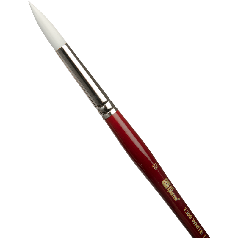 Saddle Brown Art Spectrum Brush Series T300 White Taklon - Round Size - 12 Paint Brushes