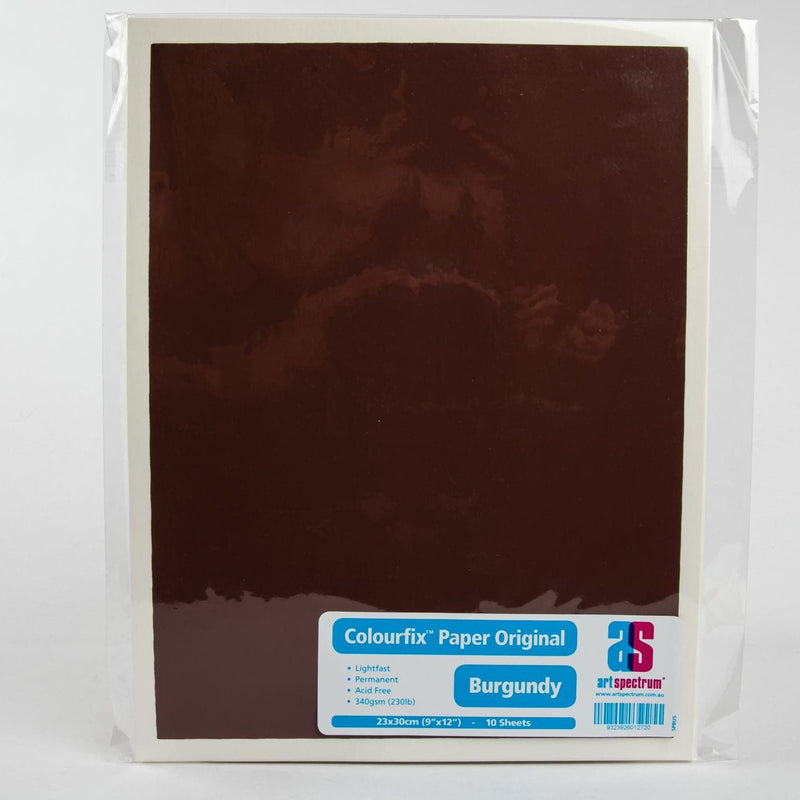 Black Art Spectrum  Colourfix  Original (Medium) 23X30cm 340GSM Burgundy (Pkt 10 Sheets) Pads