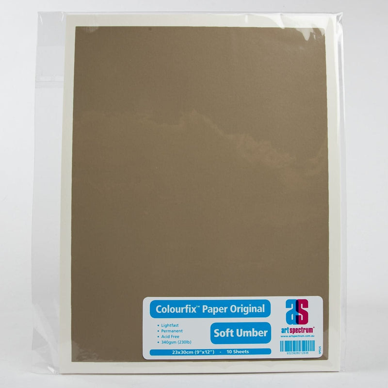 Dim Gray Art Spectrum  Colourfix  Original (Medium) 23X30cm 340GSM Soft Umber (Pkt 10 Sheets) Pads