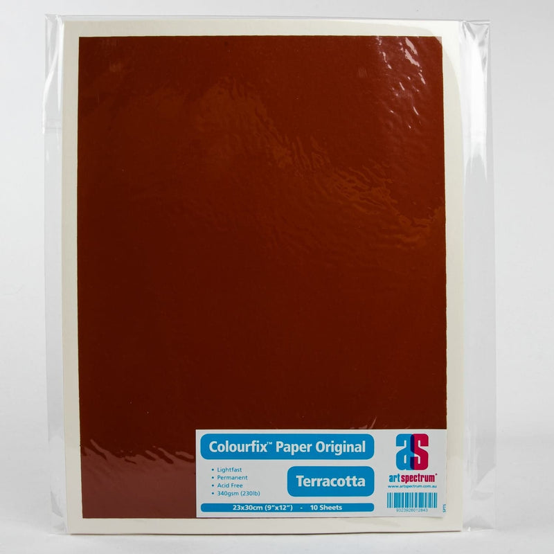 Dark Red Art Spectrum  Colourfix  Original (Medium) 23X30cm 340GSM Terracotta (Pkt 10 Sheets) Pads