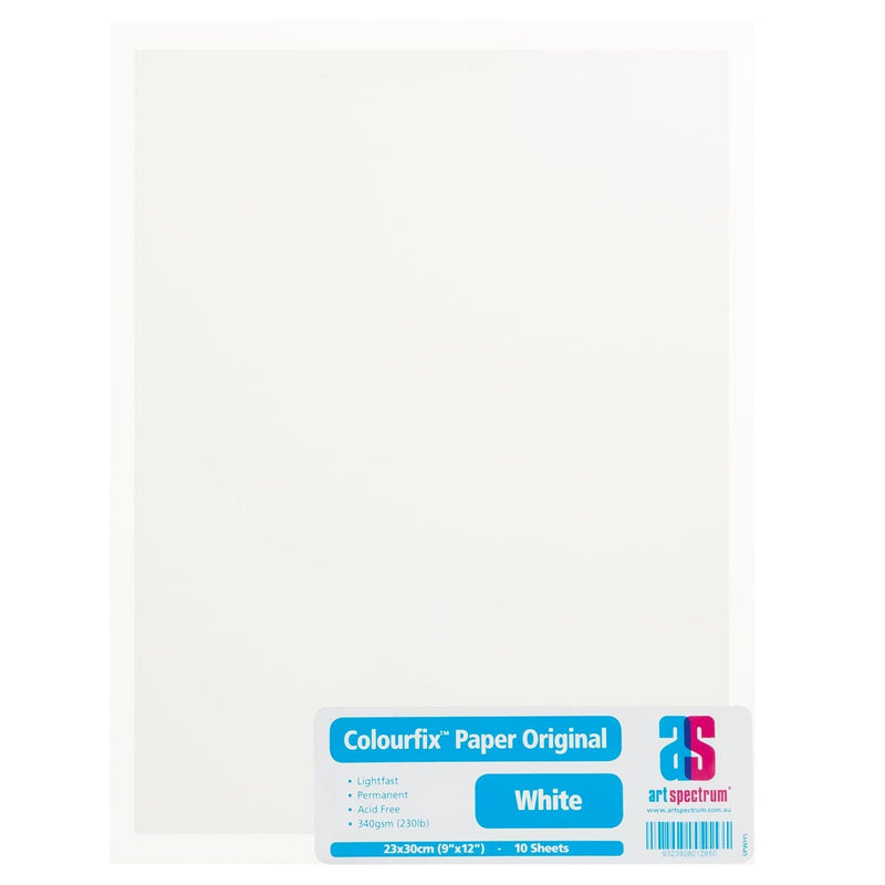White Smoke Art Spectrum  Colourfix  Original (Medium) 23X30cm 340GSM White (Pkt 10 Sheets) Pads