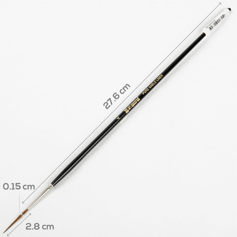 White Smoke Art Spectrum Brush Pure Sable - Long Handle - Liner Rigger Size - 4 Paint Brushes