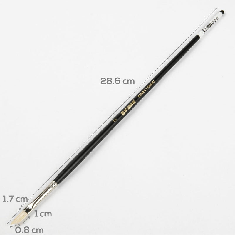 White Smoke Art Spectrum Brush Series 1100 Interlocked Hog Bristle - Angle Chisel Size - 2 Paint Brushes