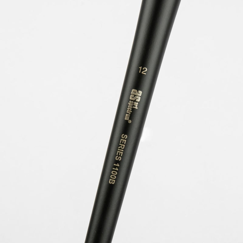 White Smoke Art Spectrum Brush Series 1100 Interlocked Hog Bright - Short Bright Size - 12 Paint Brushes