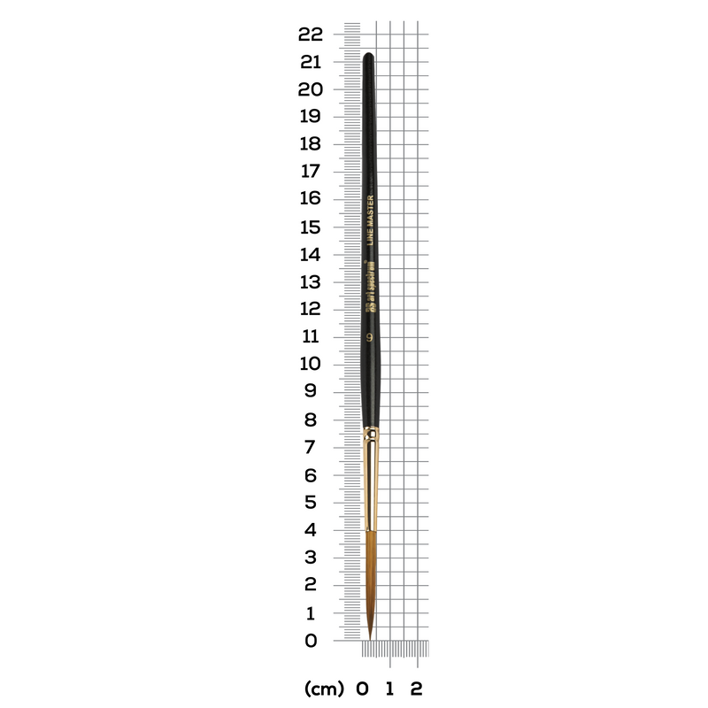 Slate Gray Art Spectrum Brush Linemaster Liner - Round Size - 6 Paint Brushes