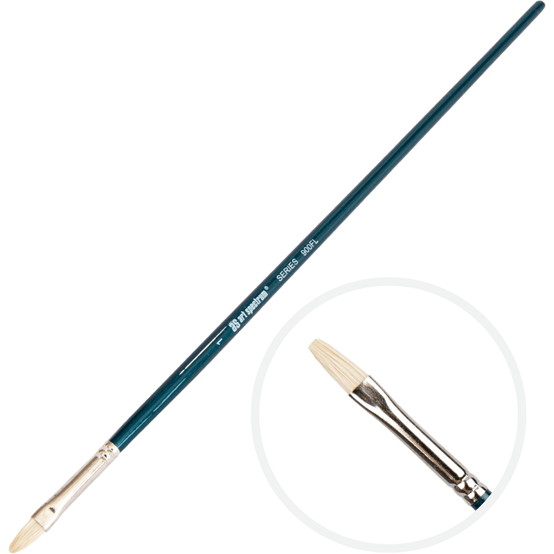 Antique White Art Spectrum Brush Series 900 Interlocked Hog Bristle - Flat Size - 1 Paint Brushes