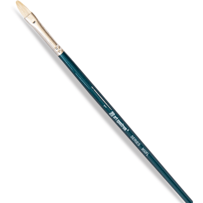 Light Gray Art Spectrum Brush Series 900 Interlocked Hog Bristle - Flat Size - 1 Paint Brushes