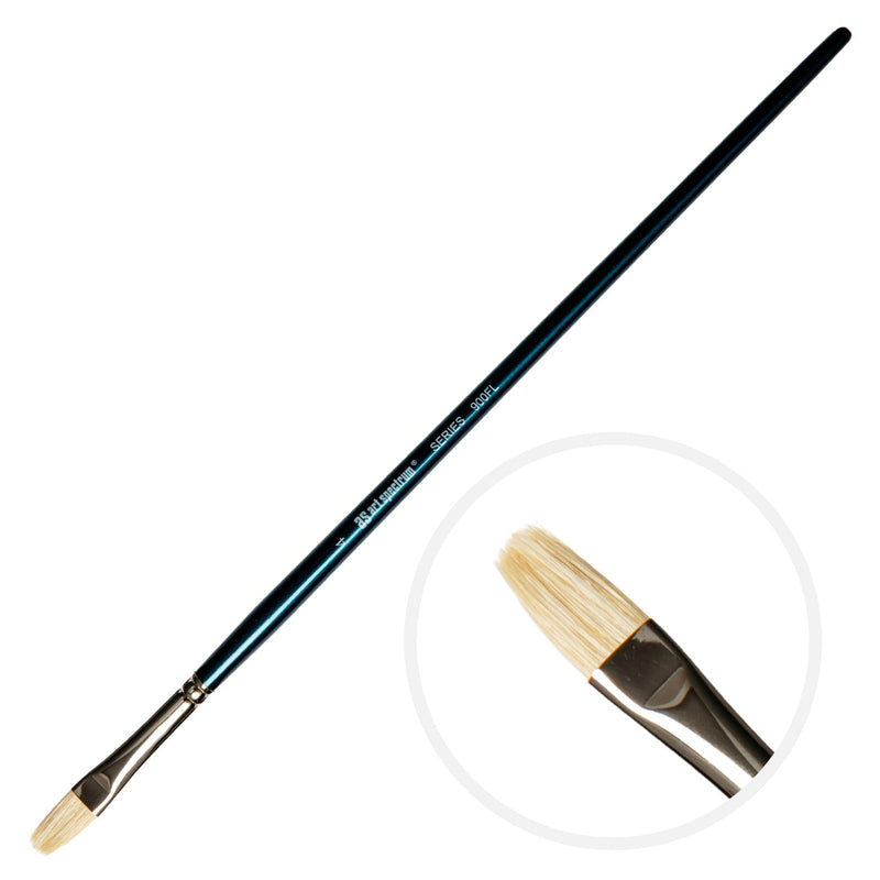 Light Gray Art Spectrum Brush Series 900 Interlocked Hog Bristle - Flat Size - 4 Paint Brushes