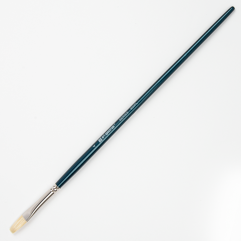 White Smoke Art Spectrum Brush Series 900 Interlocked Hog Bristle - Flat Size - 4 Paint Brushes