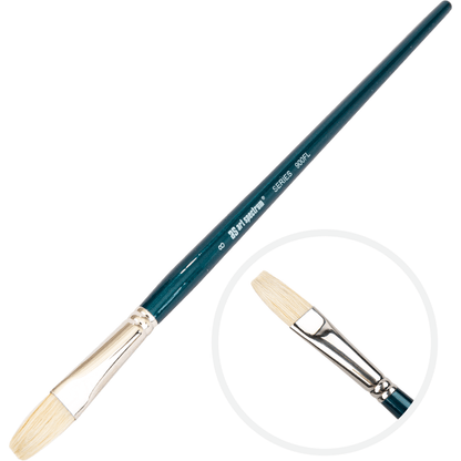 Light Gray Art Spectrum Brush Series 900 Interlocked Hog Bristle - Flat Size - 8 Paint Brushes