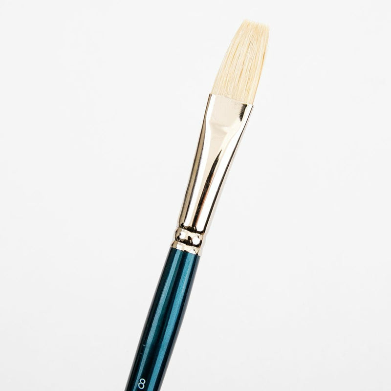 White Smoke Art Spectrum Brush Series 900 Interlocked Hog Bristle - Flat Size - 8 Paint Brushes