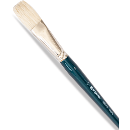 Dark Slate Gray Art Spectrum Brush Series 900 Interlocked Hog Bristle - Flat Size - 10 Paint Brushes