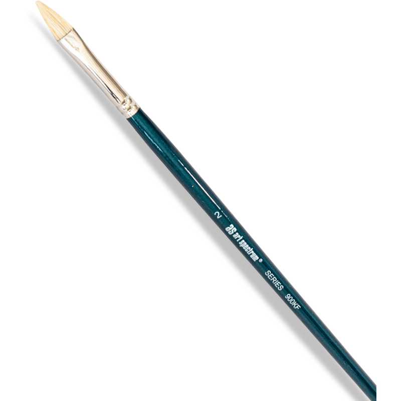 Light Gray Art Spectrum Brush Series 900 Interlocked Hog Bristle - Filbert Size - 2 Paint Brushes