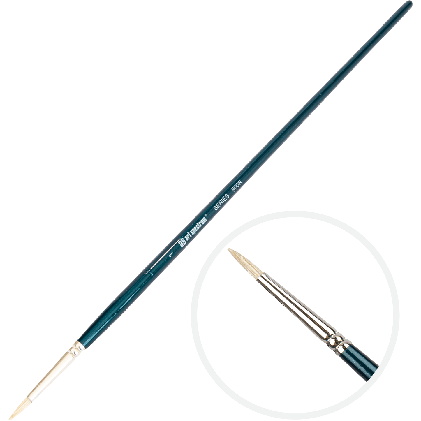 White Smoke Art Spectrum Brush Series 900 Interlocked Hog Bristle - Round Size - 1 Paint Brushes
