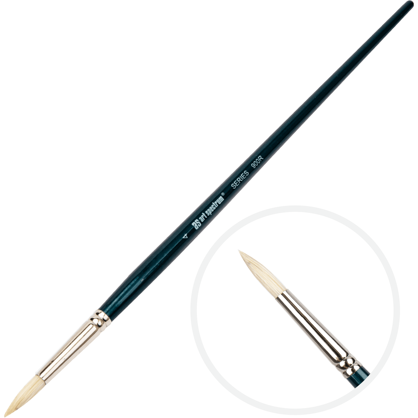 Dark Slate Gray Art Spectrum Brush Series 900 Interlocked Hog Bristle - Round Size - 4 Paint Brushes