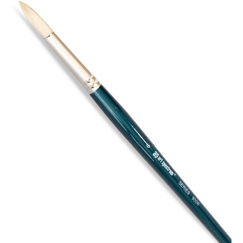 Light Gray Art Spectrum Brush Series 900 Interlocked Hog Bristle - Round Size - 6 Paint Brushes