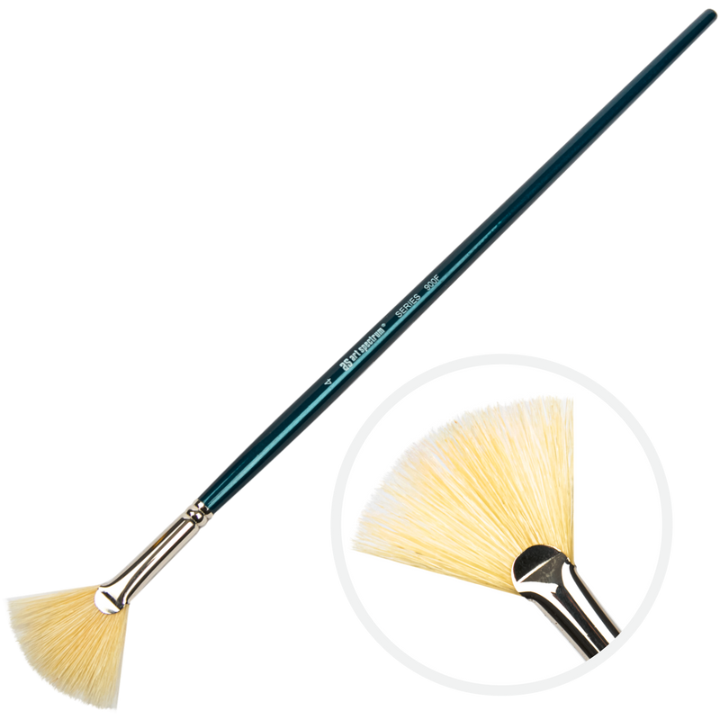 Dark Slate Gray Art Spectrum Brush Series 900 Interlocked Hog Bristle - Fan  Size - 4 Paint Brushes