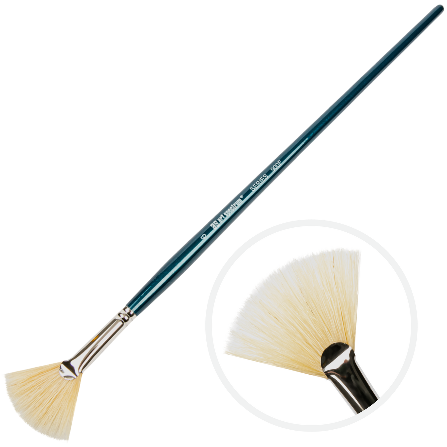 Light Gray Art Spectrum Brush Series 900 Interlocked Hog Bristle - Fan  Size - 6 Paint Brushes