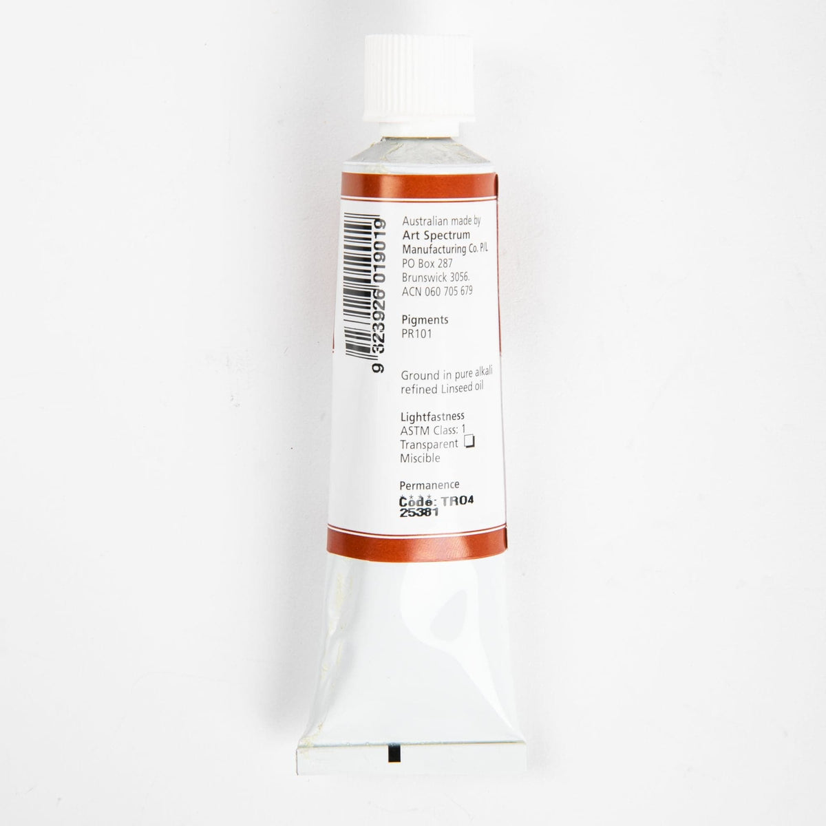 Beige Art Spectrum Oil Paint 40mL Transparent Red Oxide S2 Oil Paints