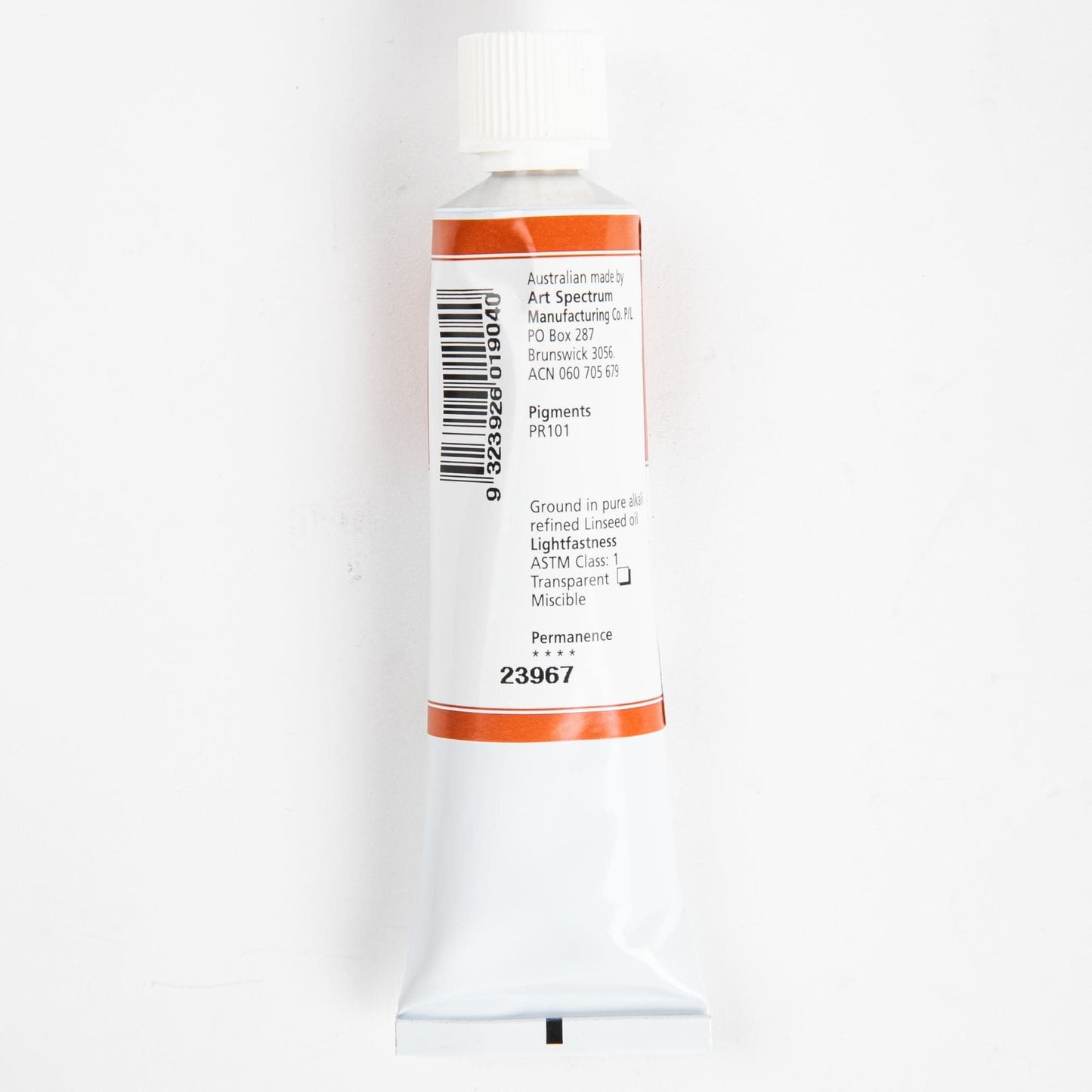 Lavender Art Spectrum Oil Paint 40mL Transparent Orange Oxide S1 Oil Paints