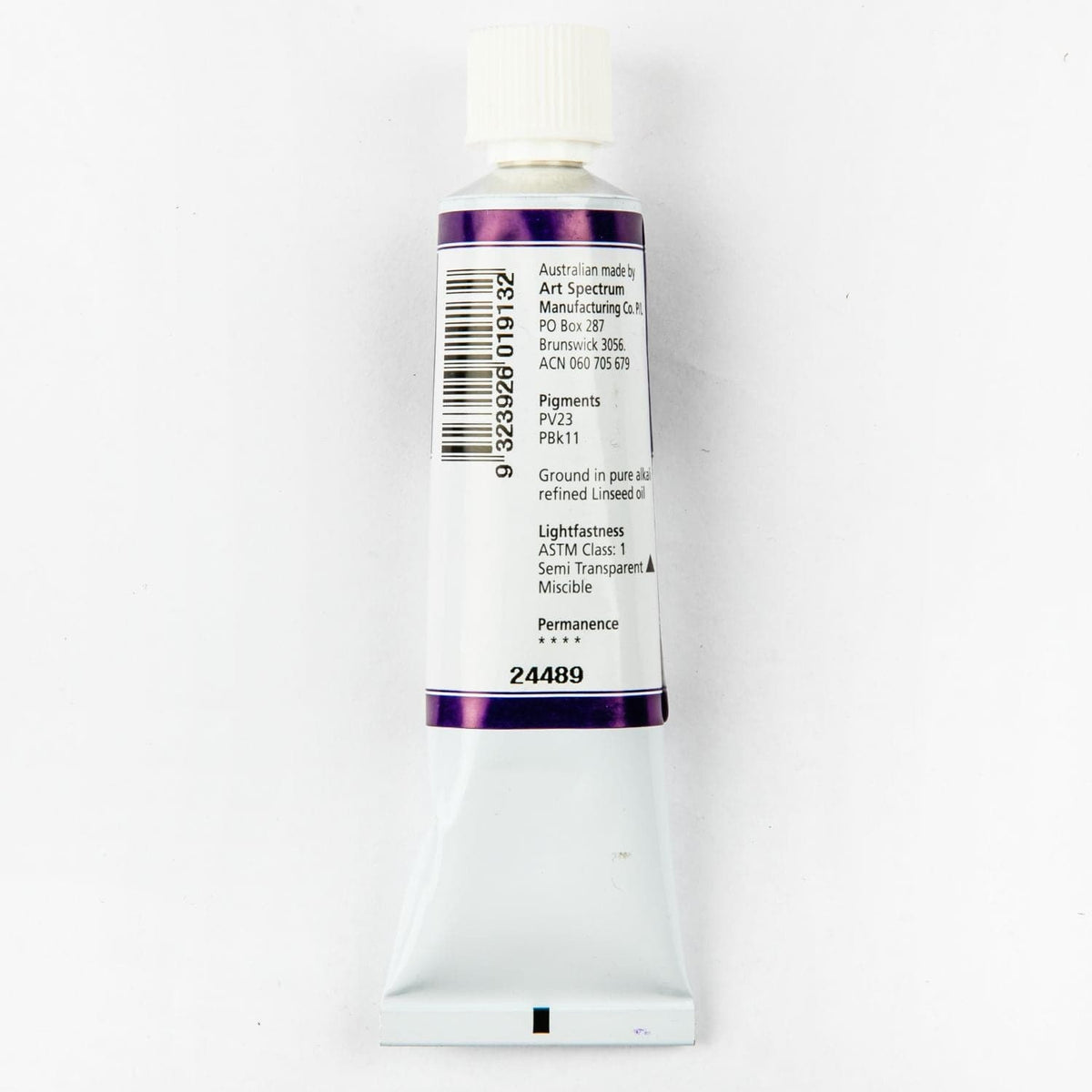 Gray Art Spectrum Oil Paint 40mL Flinders Blue Violet Dark S3 Oil Paints
