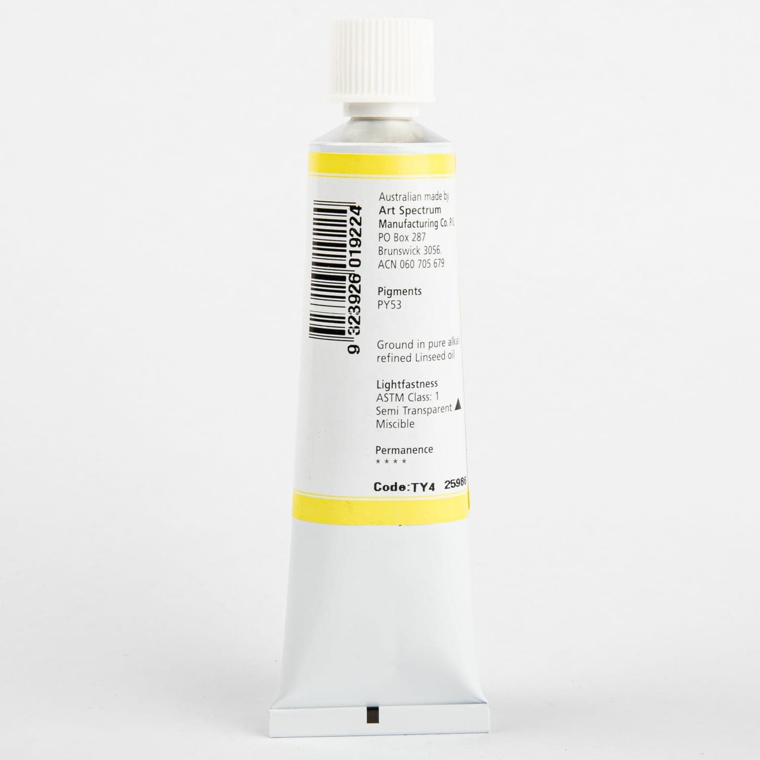 White Smoke Art Spectrum Oil Paint 40mL Titanium Yellow S2 Oil Paints