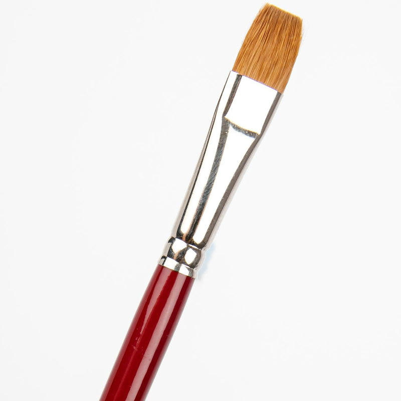White Smoke Art Spectrum Brush Pure Sable - Long Handle - Flat Size - 6 Paint Brushes