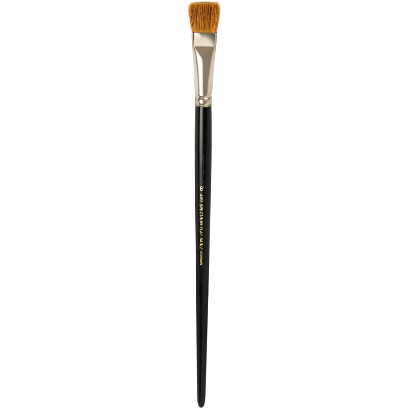 Tan Art Spectrum Brush Pure Sable - Long Handle - Flat Size - 8 Paint Brushes