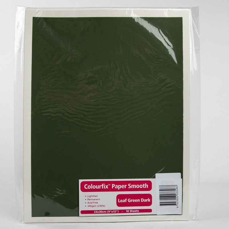 Light Gray Art Spectrum  Colourfix  Smooth 23X30cm 340GSM Leaf Green Dark (Pkt 10 Sheets) Pads