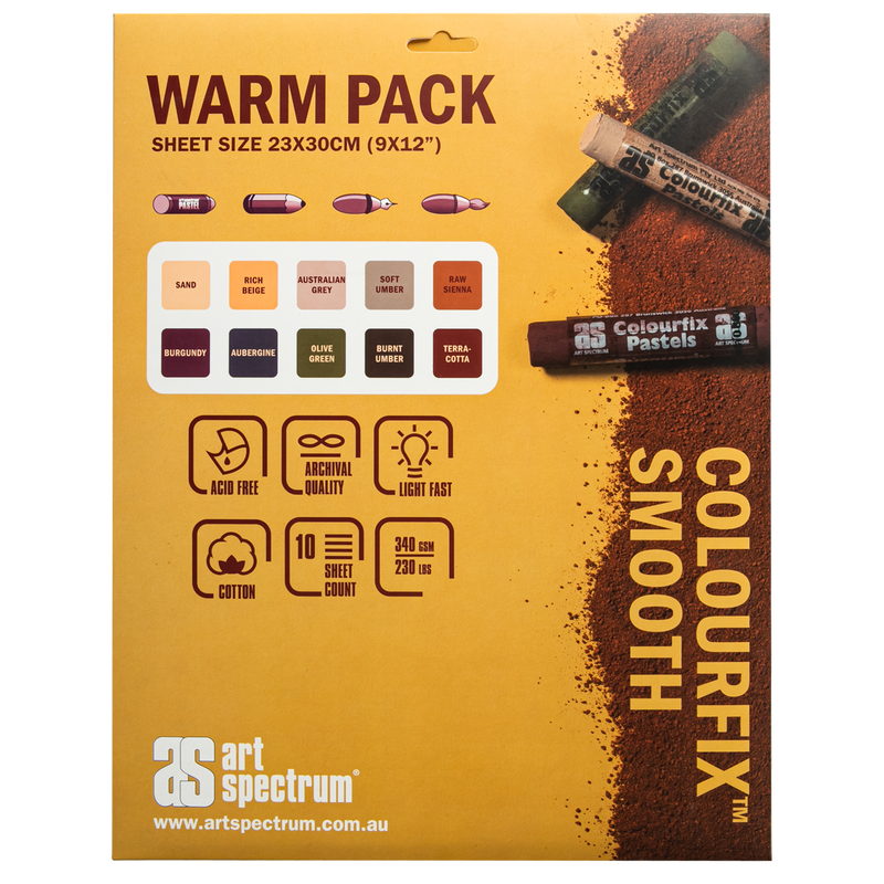 Sandy Brown Art Spectrum Colourfix Smooth 23X30cm 340GSM Warm Pack (10 Sheets) Pads