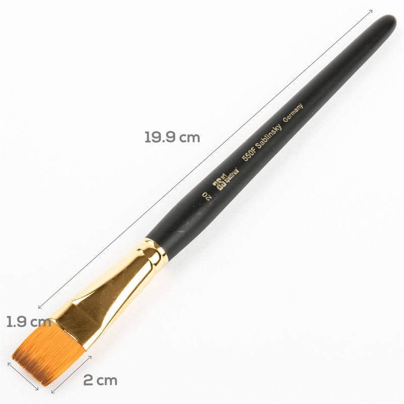 White Smoke Art Spectrum Brush Series 550 Sablinksky Filament Blend - Flat Size - 20 Paint Brushes