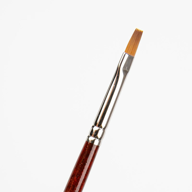 White Smoke Art Spectrum Brush Synthetic Kolinsky Long Handle - Flat Size - 4 Paint Brushes