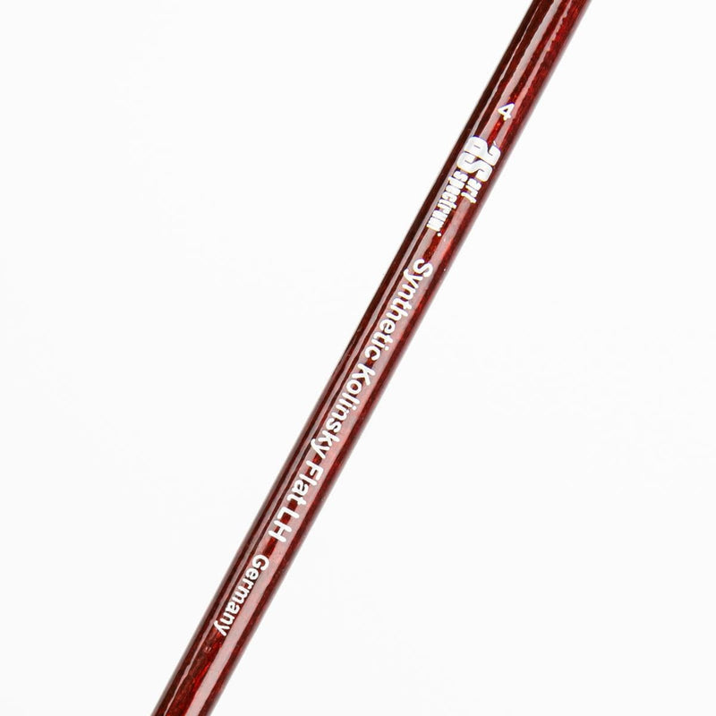 Saddle Brown Art Spectrum Brush Synthetic Kolinsky Long Handle - Flat Size - 4 Paint Brushes