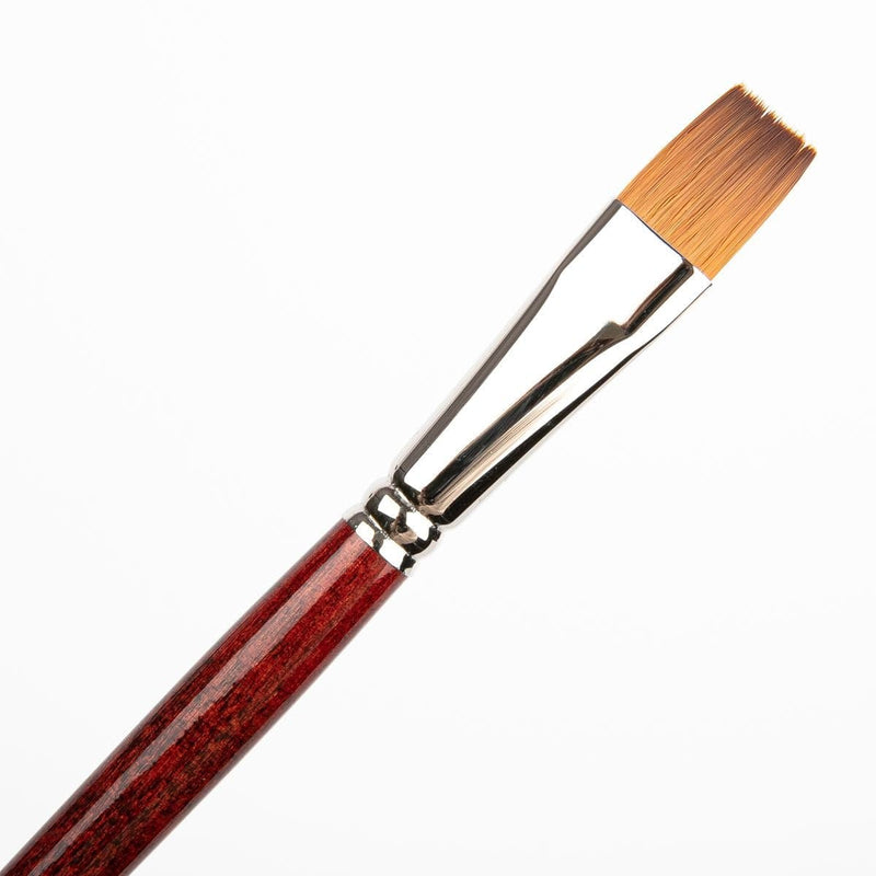 Saddle Brown Art Spectrum Brush Synthetic Kolinsky Long Handle - Flat Size - 16 Paint Brushes