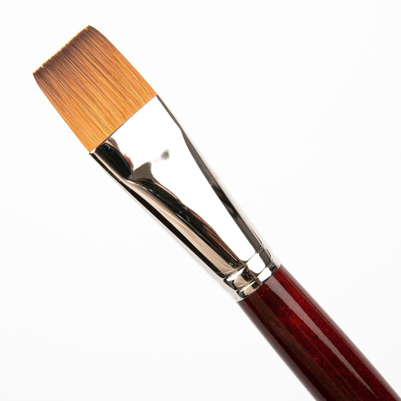 White Smoke Art Spectrum Brush Synthetic Kolinsky Long Handle - Flat Size - 22 Paint Brushes