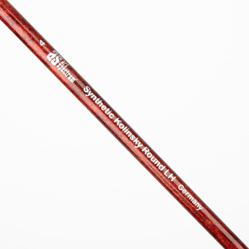 Brown Art Spectrum Brush Synthetic Kolinsky Long Handle - Round Size - 4 Paint Brushes