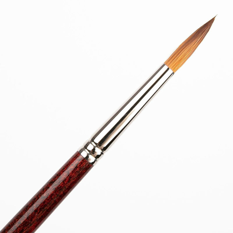 Saddle Brown Art Spectrum Brush Synthetic Kolinsky Long Handle - Round Size - 16 Paint Brushes