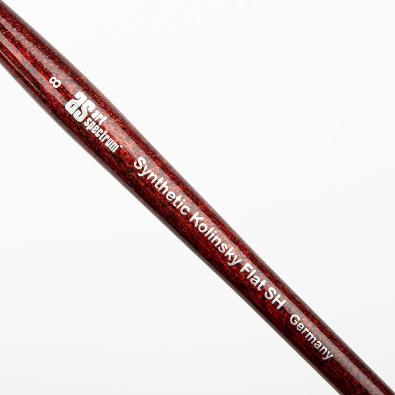 White Smoke Art Spectrum Brush Synthetic Kolinsky Flat - Short Handle Size - 8 Paint Brushes
