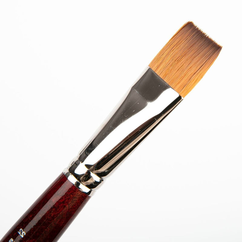 White Smoke Art Spectrum Brush Synthetic Kolinsky Flat - Short Handle Size - 22 Paint Brushes