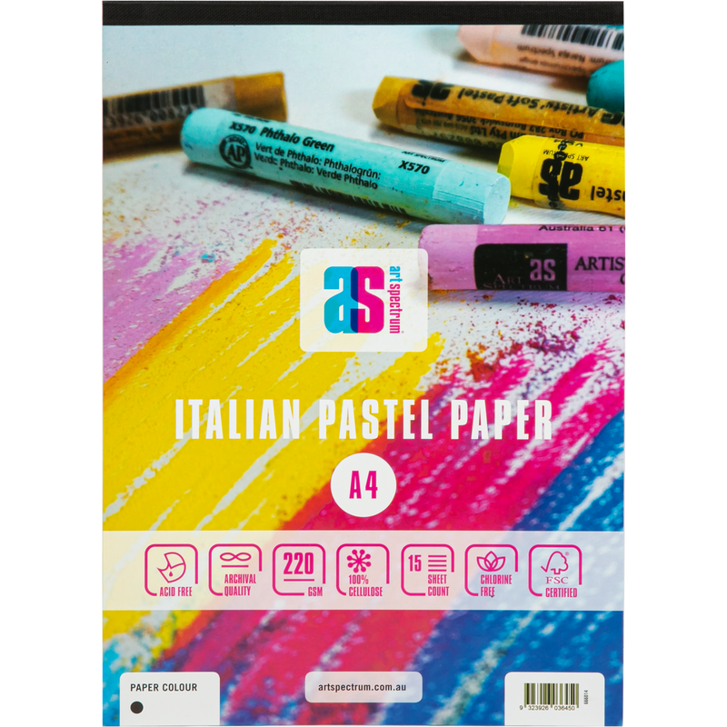 Dark Slate Gray Art Spectrum  Pastel Pad A4 - Black 15 Sheets Pads