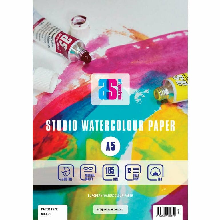 Light Sea Green Art Spectrum  Studio Watercolour Pad A5 185GSM Rough 12 Sheets Pads