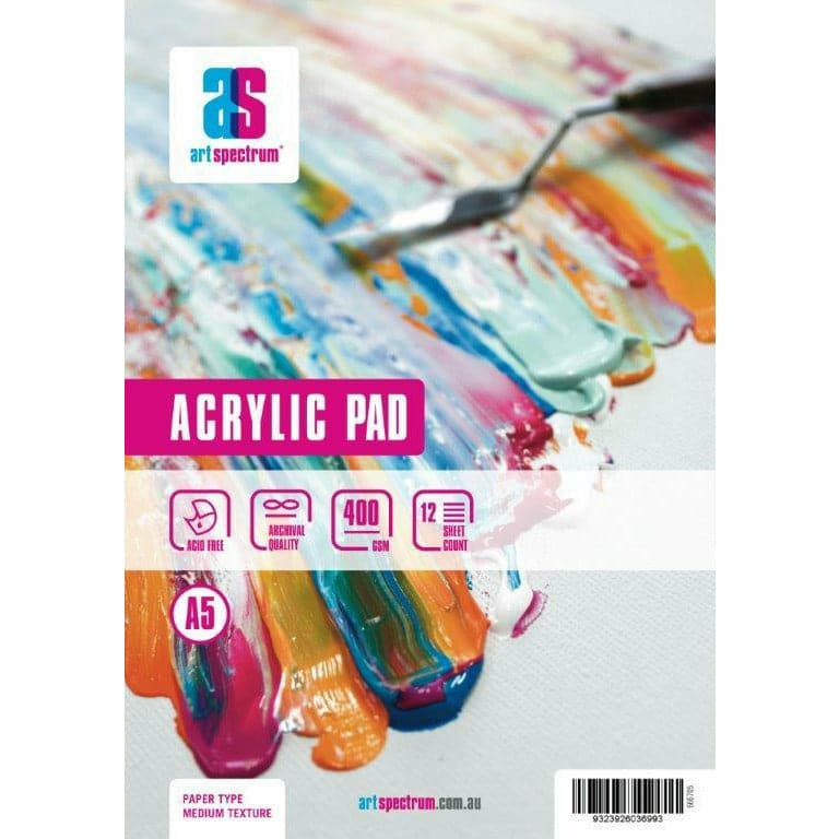 Medium Violet Red Art Spectrum  Acrylic Pad A5 400GSM 12 Sheets Pads