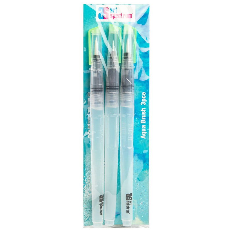 Powder Blue Art Spectrum Aqua Brush Sets - Round Tips - Small, Medium & Large Paint Brushes