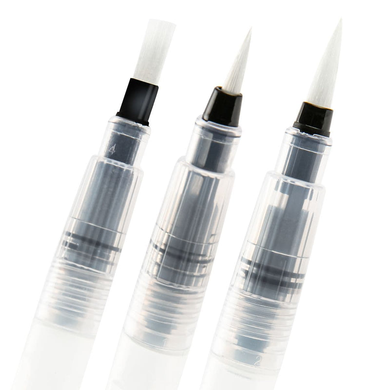 Light Gray Art Spectrum Aqua Brush Sets - Mixed Tips - 1Xsmall Flat, 1 X Medium & Large Round Paint Brushes